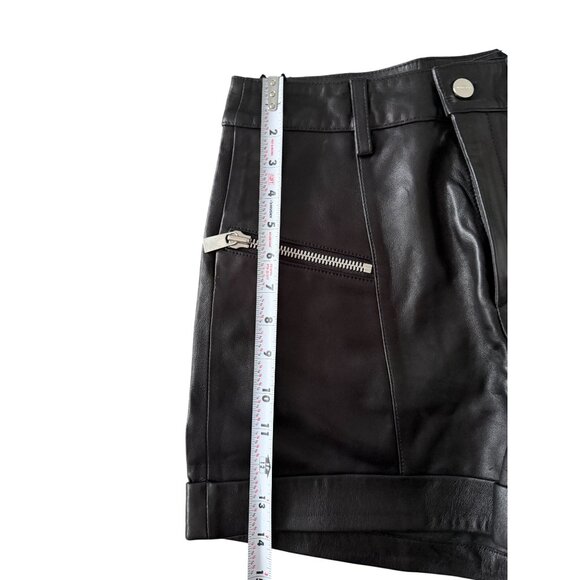 ANINE BING Lia Leather Zip Black Shorts Size US 6 NEW NWT - Picture 9 of 10